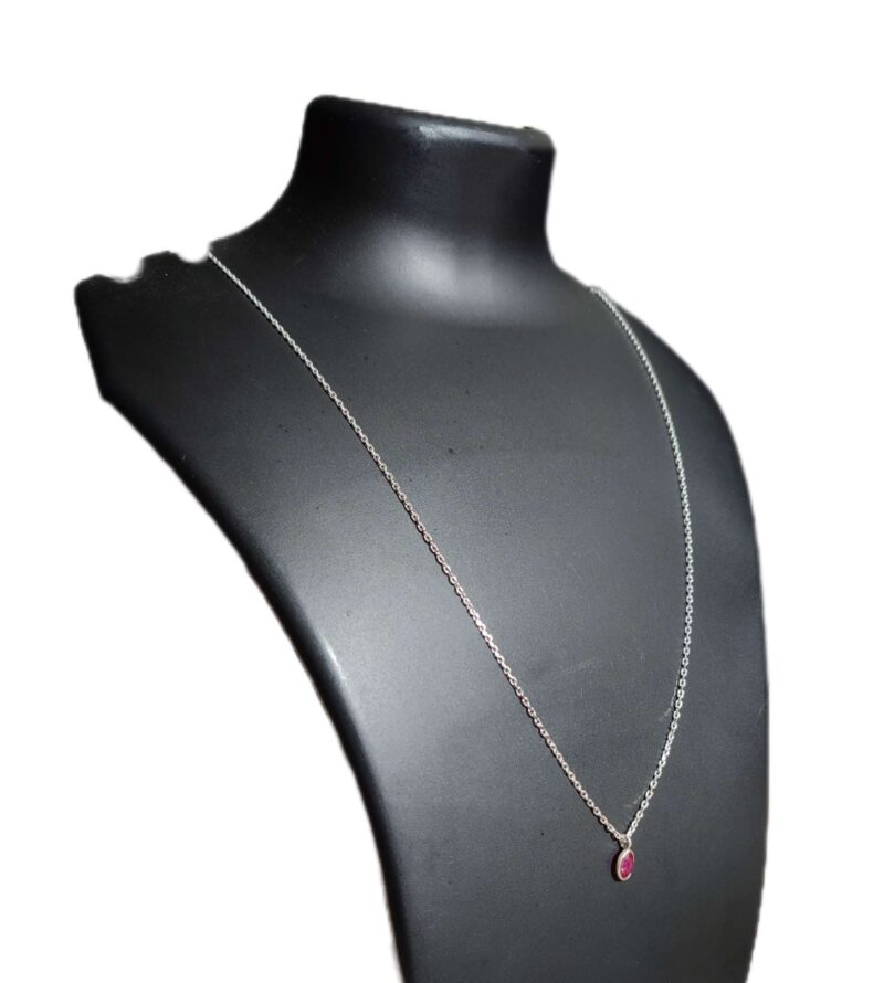 Dyed Ruby Chain Necklace - Image 4