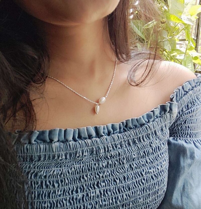 White Pearl Necklace Set - Image 3