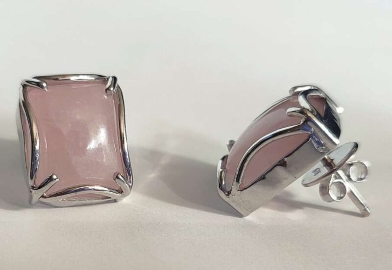 Pink Stone Tumble Studs - Image 3