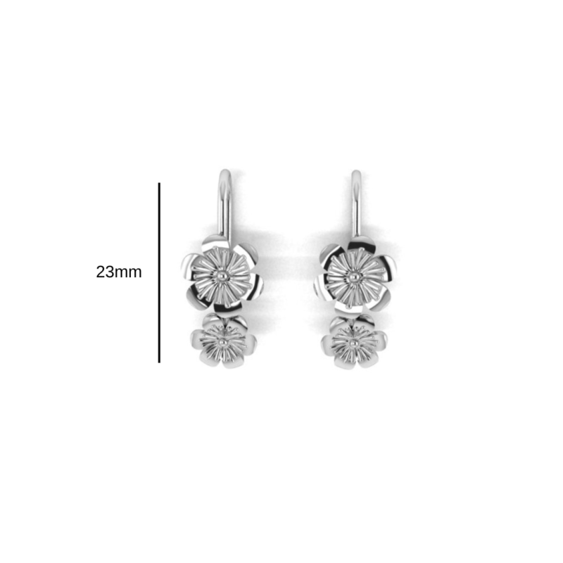 Floral Dangler Earrings - Image 4