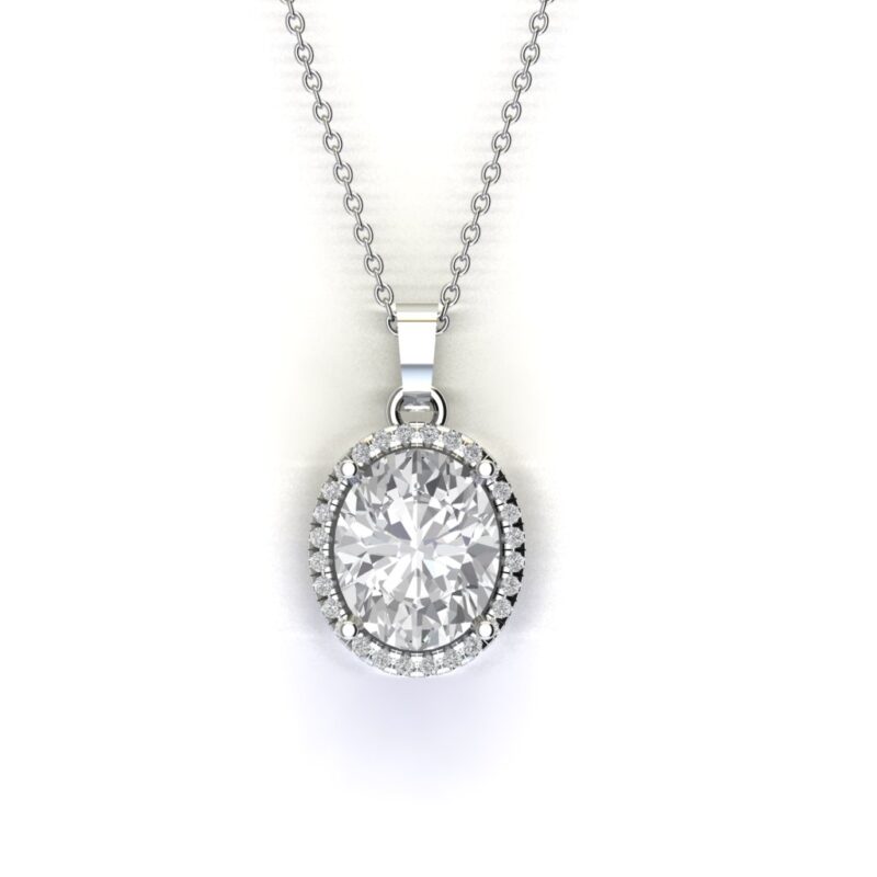 Oval Halo Pendent