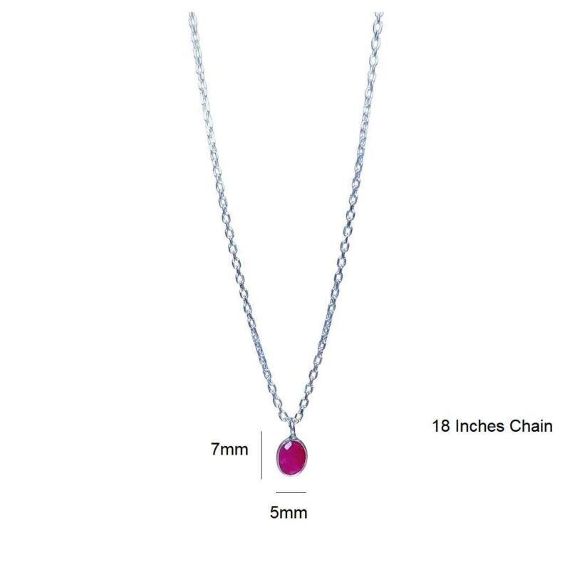 Dyed Ruby Chain Necklace - Image 3