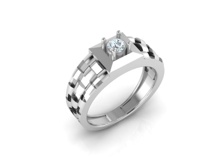 Watch Band Silver Mens Ring