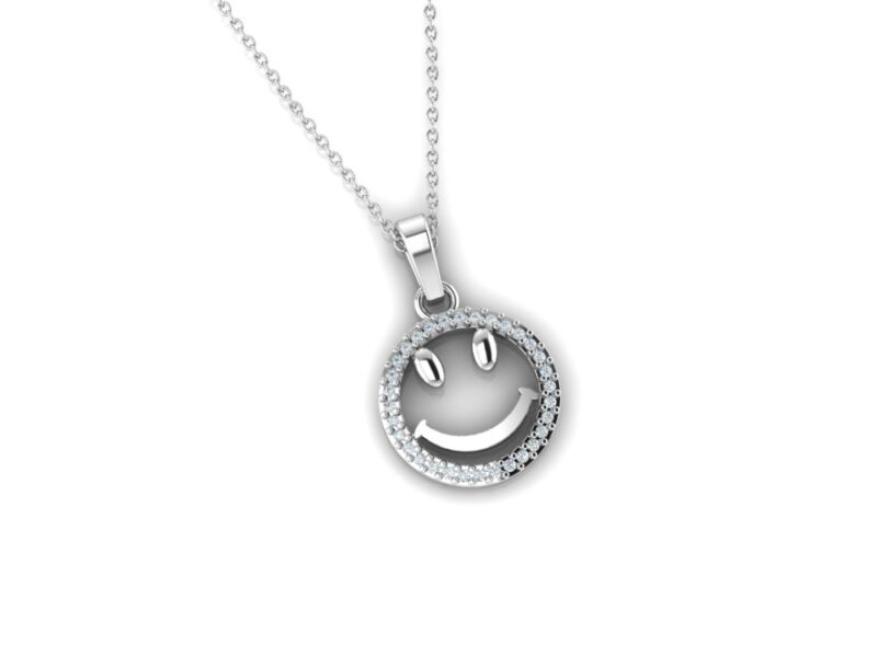 925 Sterling Silver Smiley Pendant - Image 2