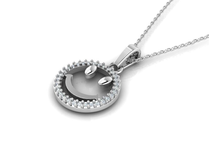 925 Sterling Silver Smiley Pendant - Image 3