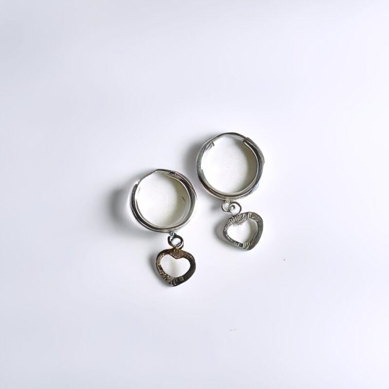 Heart Dangler Hoop Earrings
