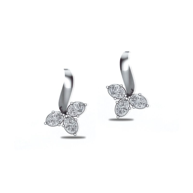 3 Stone Leaf Earrings