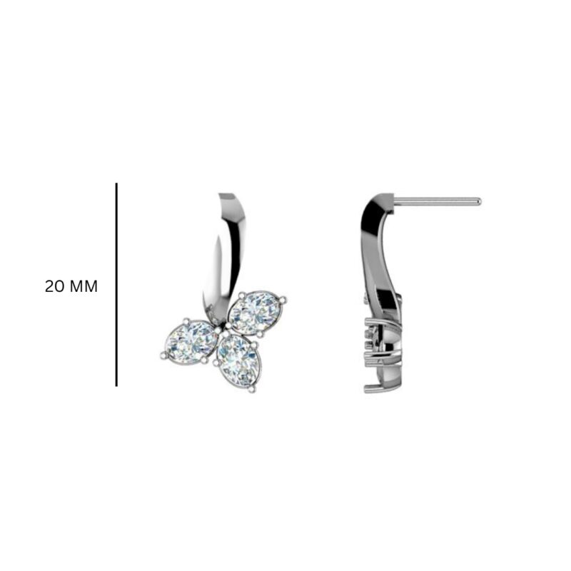 3 Stone Leaf Earrings - Image 3