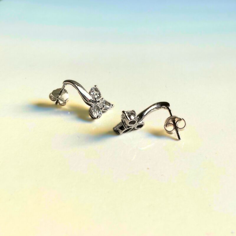 3 Stone Leaf Earrings - Image 5