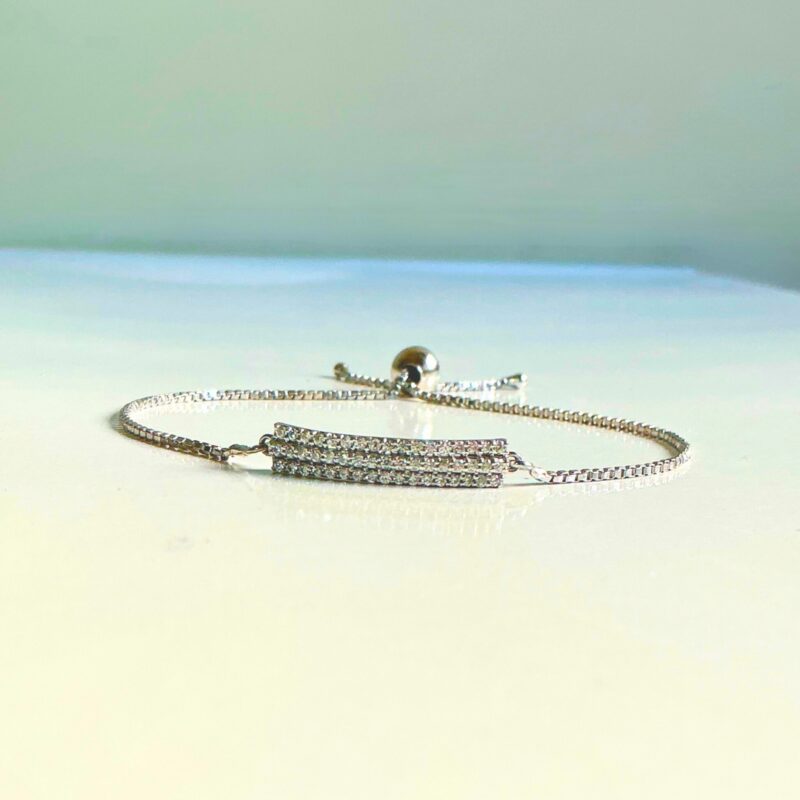 CZ Slider Bar Bolo Bracelet - Image 3