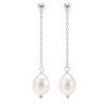 White Pearl Chain Danglers