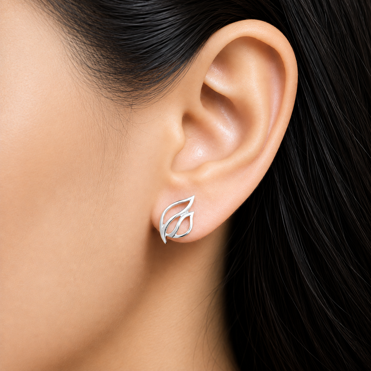 Lotus Stud Earrings - Image 3